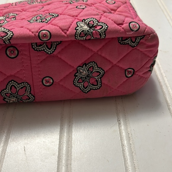 Vera Bradley Flamago Pink Small Flap Front Purse Shoulder Bag Cotton Quilted - Picture 3 of 4